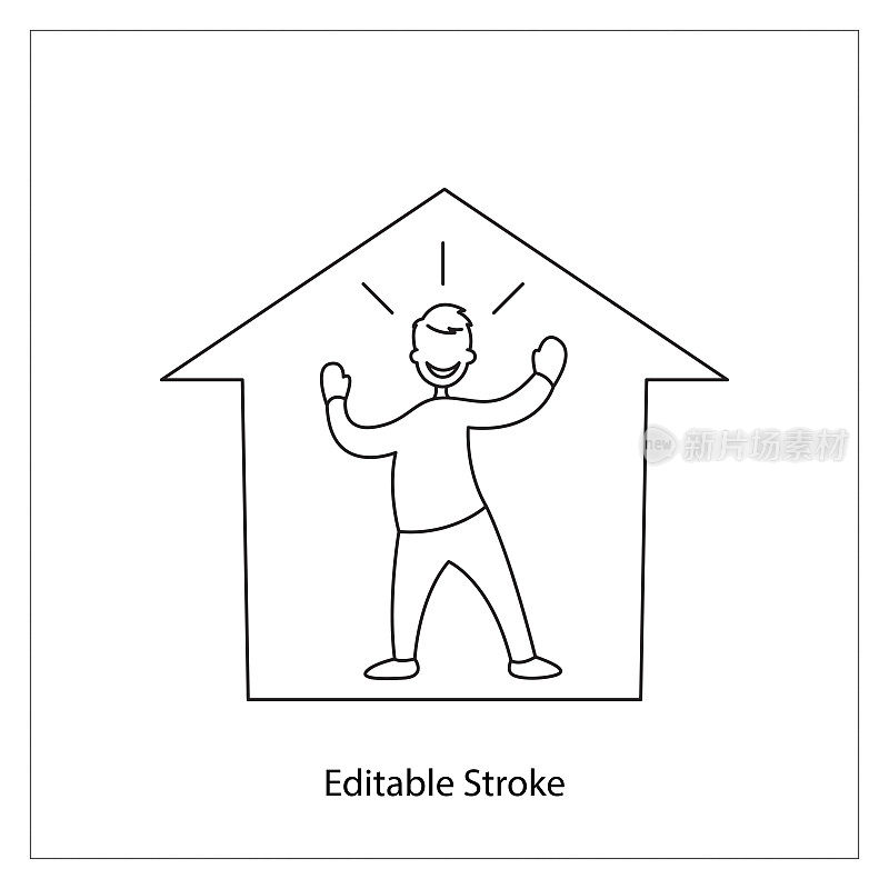 Work from home line icon. Editable Stroke